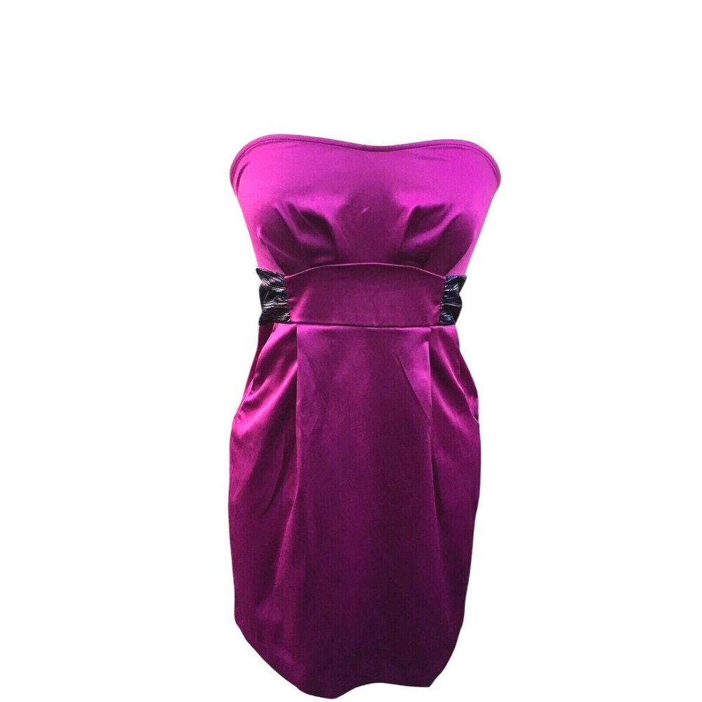 Akira Chicago Strapless Mini Dress Size M Fuchsia Purple Prom Sexy Club Stretchy